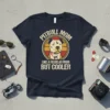 Pitbull Mom Like A Regular Mom But Cooler t-shirt with a pitbull graphic in a circle, vintage style