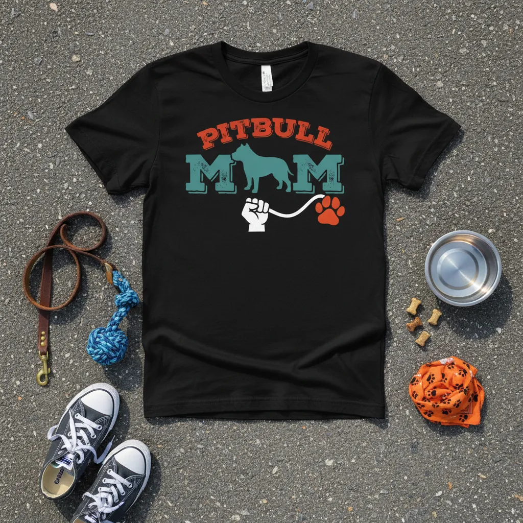 Pitbull Mom Shirt for Dog Lovers | Cute Pitbull Mama Gift T-Shirt
