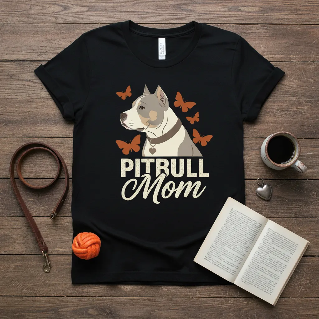 Pitbull Mom T-Shirt Perfect Gift for Dog Lovers