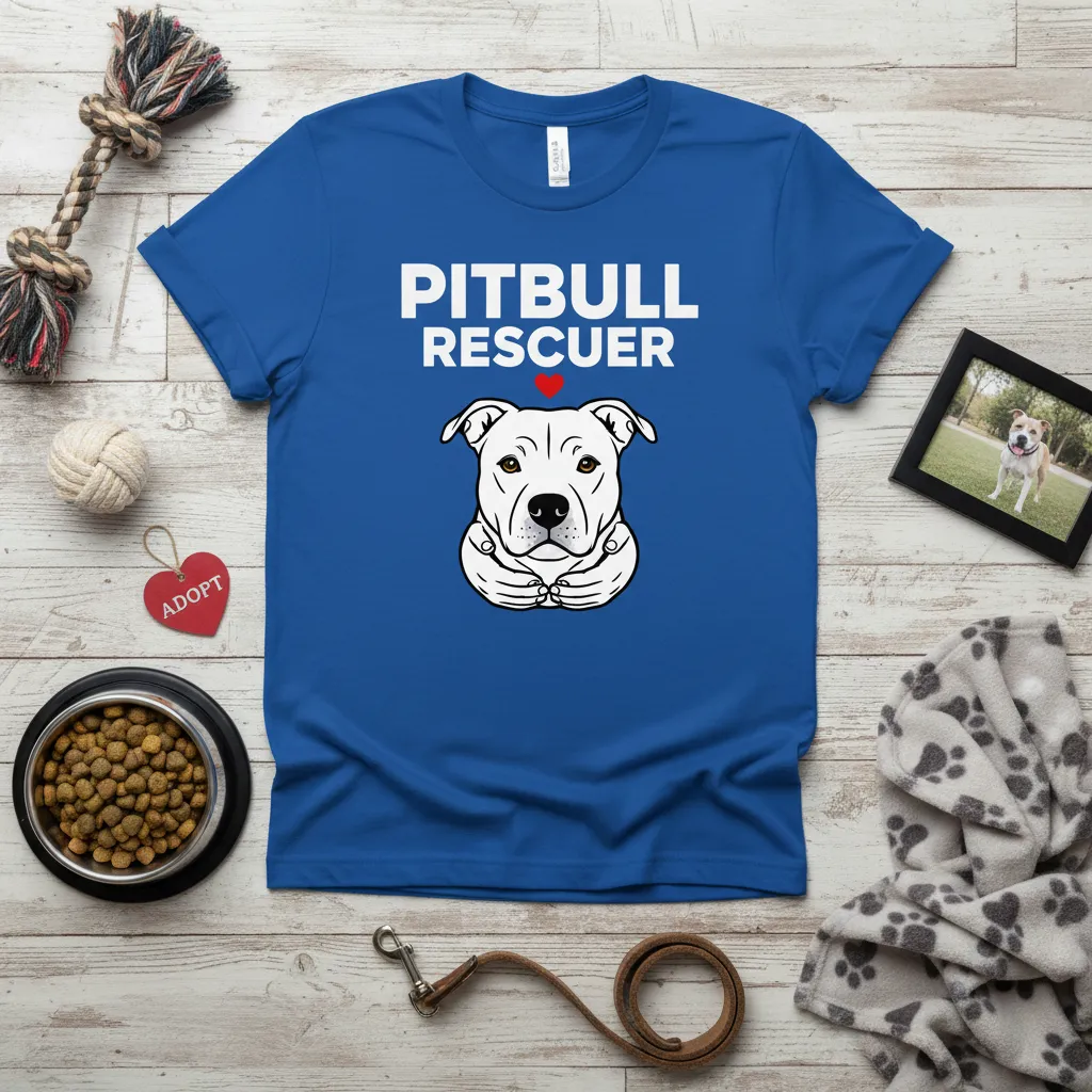 Pitbull Rescuer T-Shirt for Dog Lovers Gift
