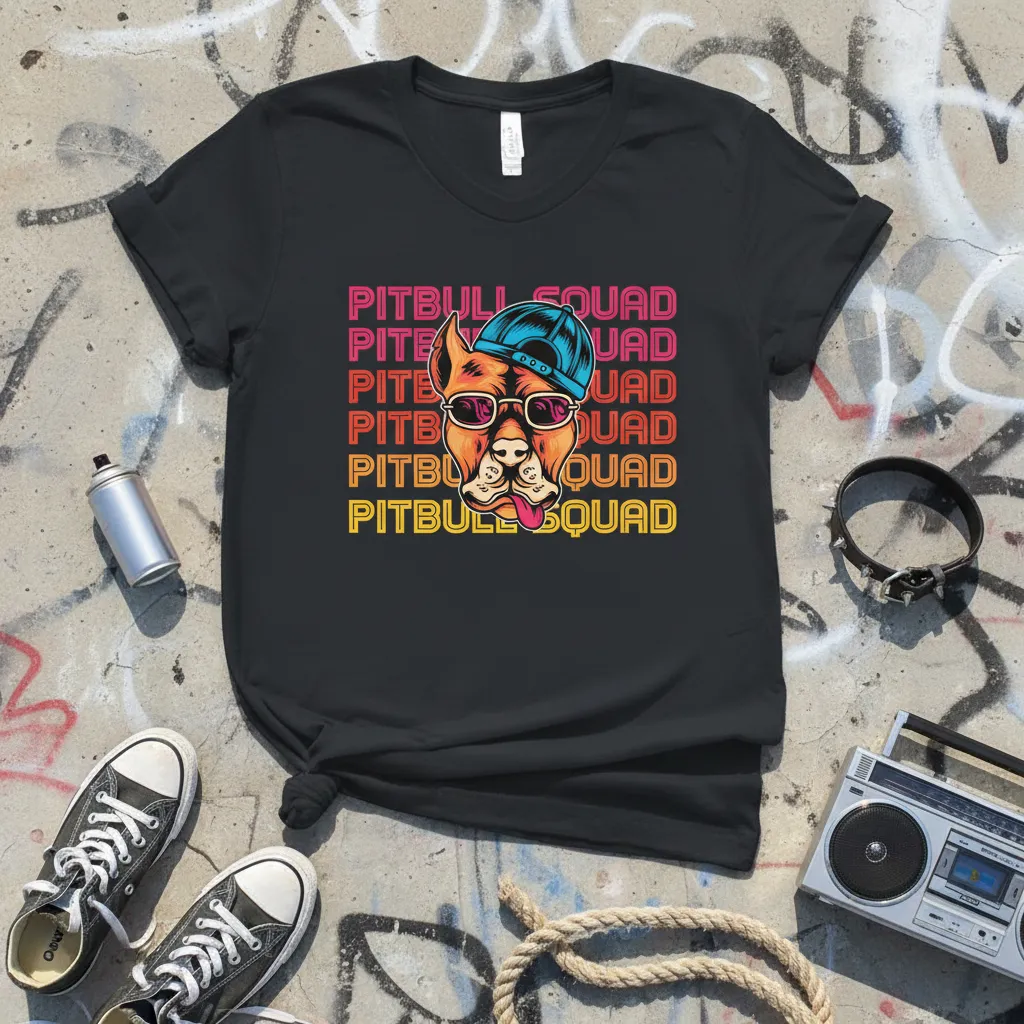 Pitbull Squad T-Shirt Cool Dog Lover Gift for Men & Women