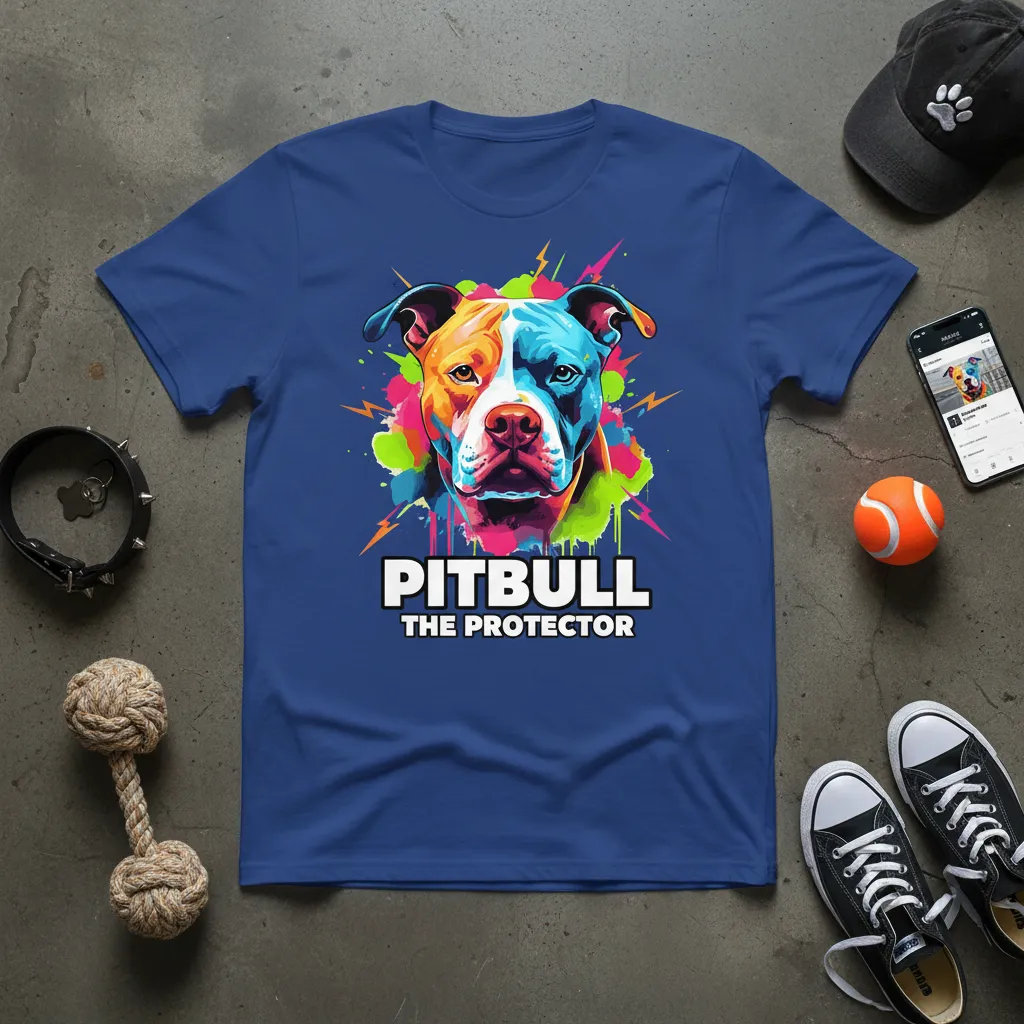 Pitbull the Protector T-Shirt Loyal Dog Lover Gift