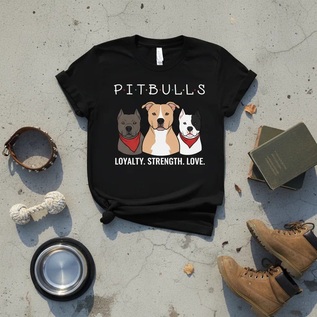 Pitbulls Loyalty Strength Love T-Shirt Dog Lover Gift