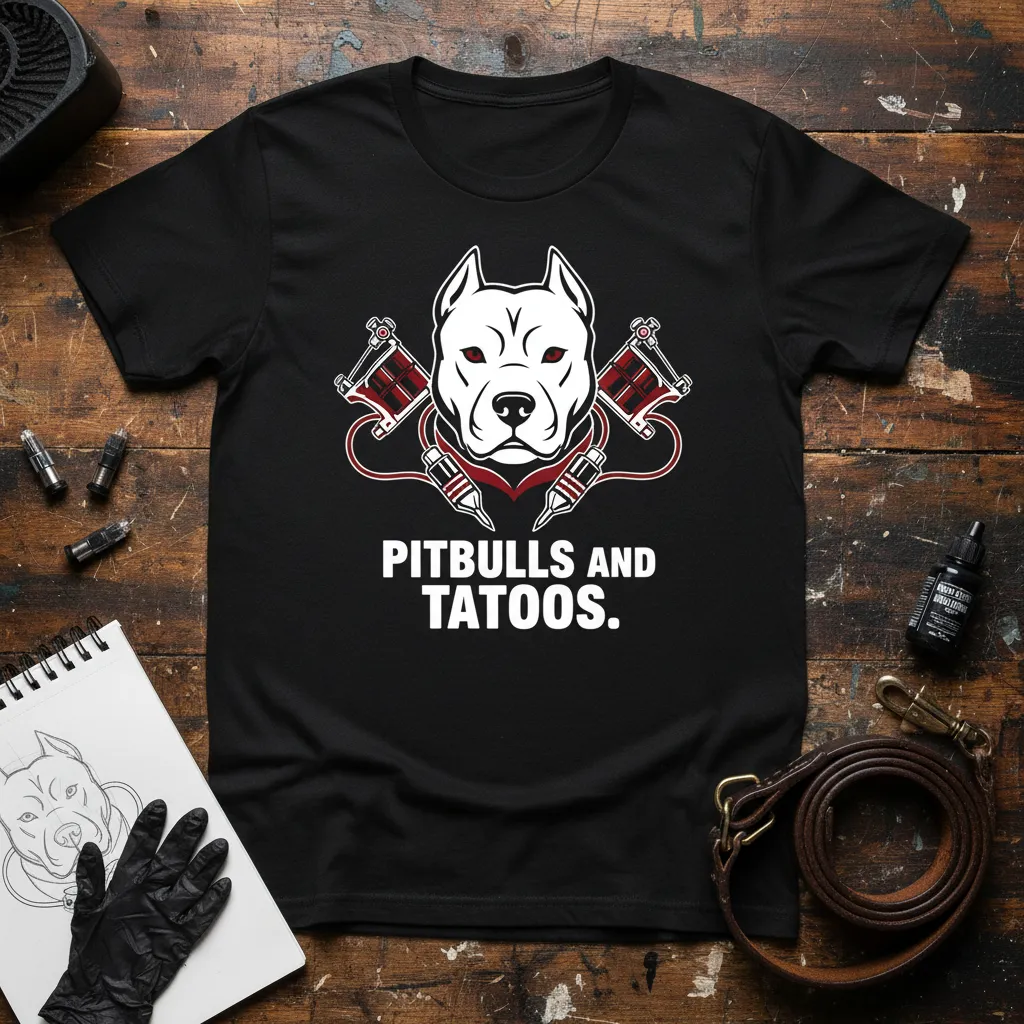 Pitbulls and Tatos. T-Shirt | Dog Lover Tattoo Gift