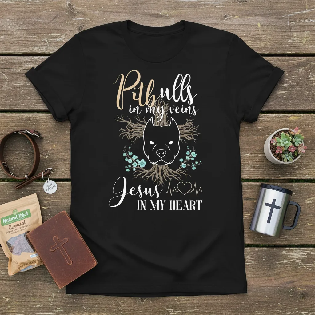 Pitbulls in My Veins Jesus in My Heart T-Shirt