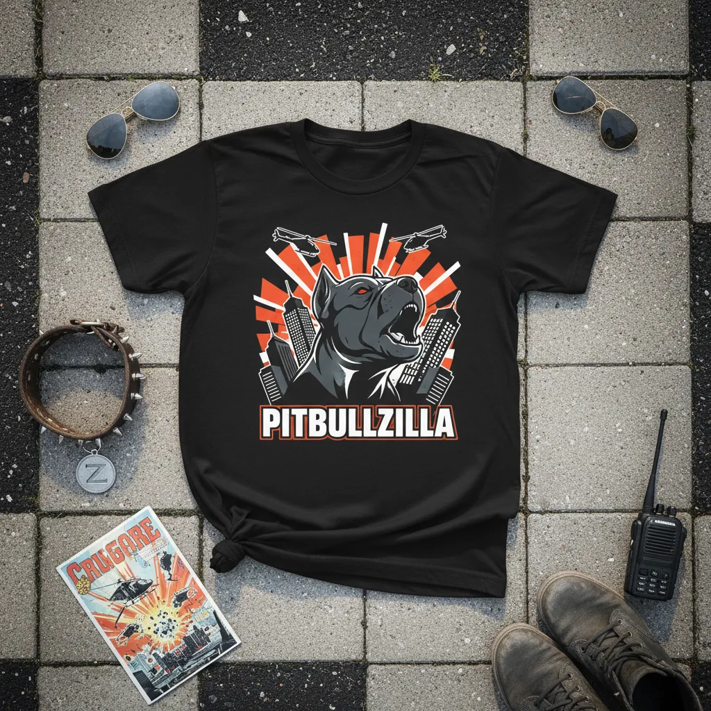 Pitbullzilla T-Shirt Fierce Dog Lover Gift