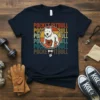 Pocket Pitbull retro vintage style t-shirt design with a white pitbull inside a circular graphic and repeating text