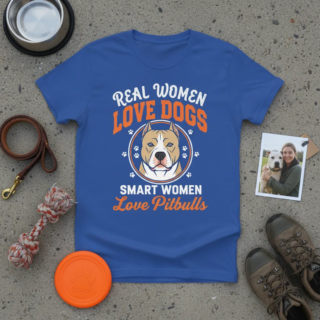 Real Women Love Dogs Smart Women Love Pitbulls Tee