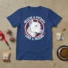 Rescue A Pitbull Save A Friend t-shirt design featuring a white pitbull head in a circle with horseshoe accents