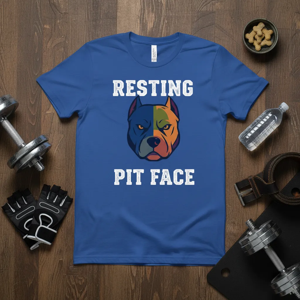 Resting Pit Face Pitbull Dog Lover T-Shirt Gift