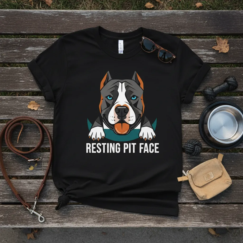 Resting Pit Face Pitbull T-Shirt Funny Dog Lover Gift