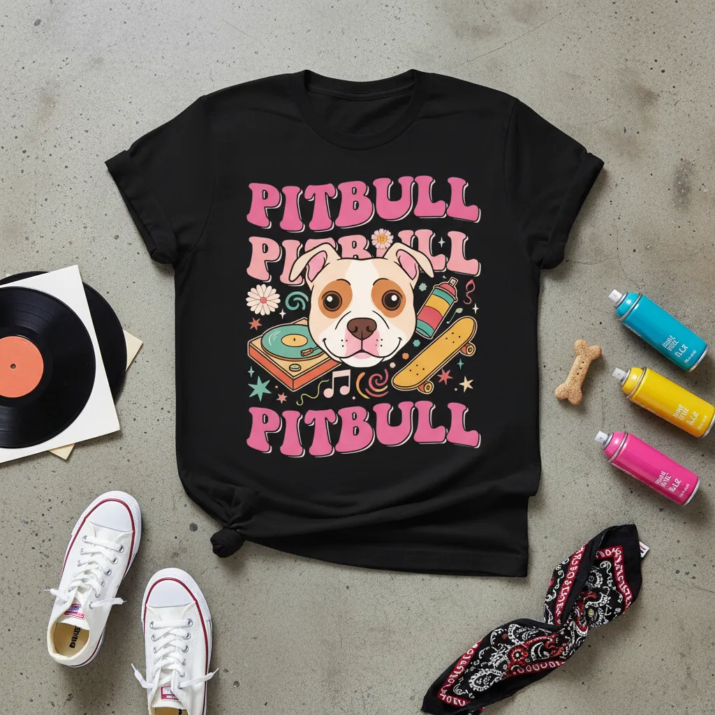 Retro Pitbull Pitbull Pitbull Dog Lover T-Shirt