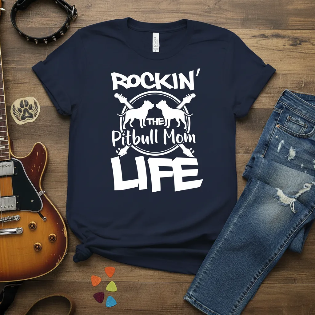 Rockin’ the Pitbull Mom Life T-Shirt | Dog Lover Gift