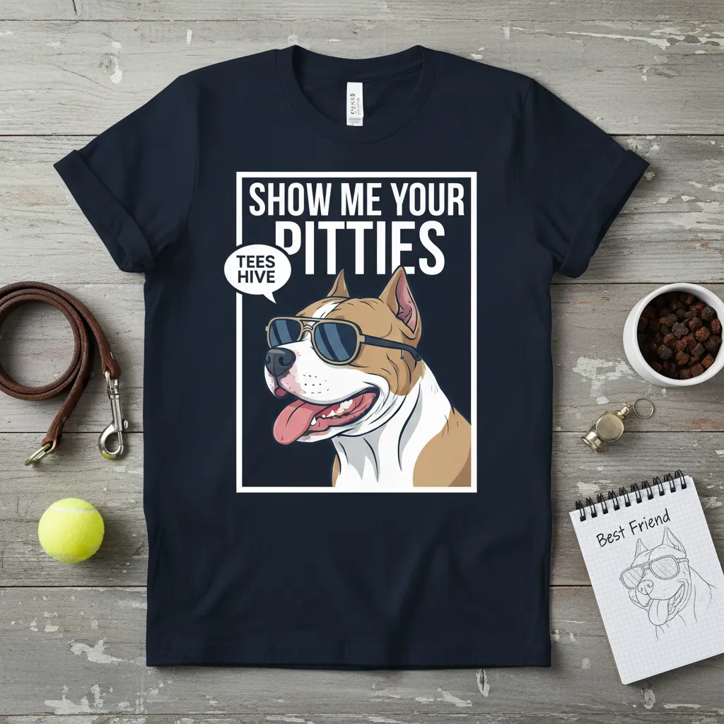 Show Me Your Pitties Pitbull T-Shirt Dog Lover Gift