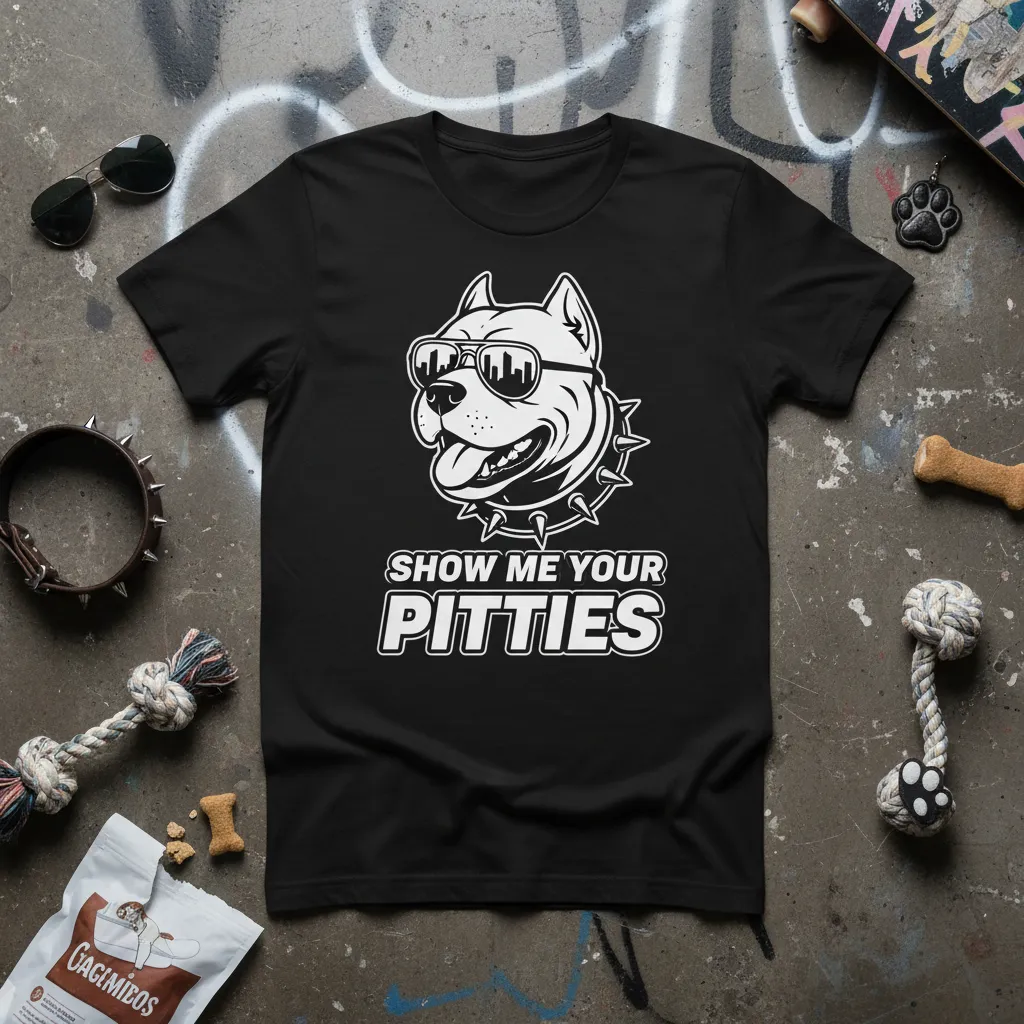 Show Me Your Pitties T-Shirt Funny Pitbull Dog Lover Gift