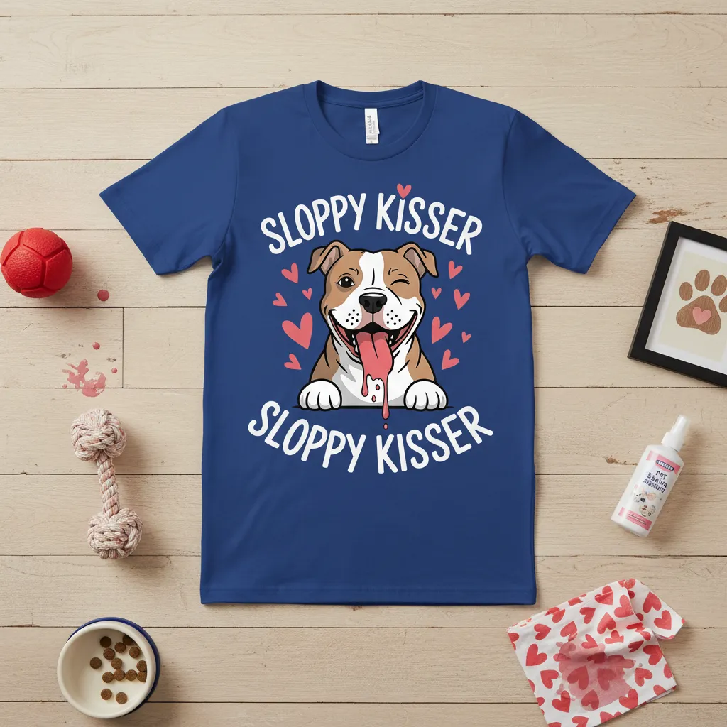 Sloppy Kisser Dog Lover T-Shirt Fun Pitbull Gift