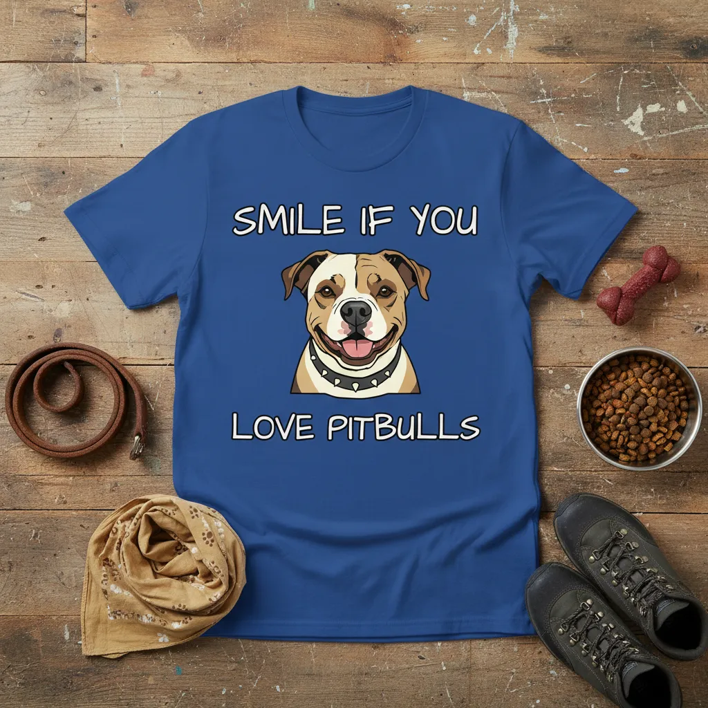Smile If You Love Pitbulls T-Shirt Pitbull Dog Lover Gift