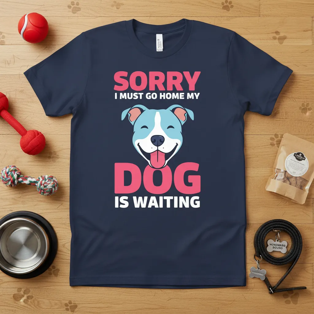 Sorry I Must Go Home My Dog Is Waiting Dog Lover T-Shirt