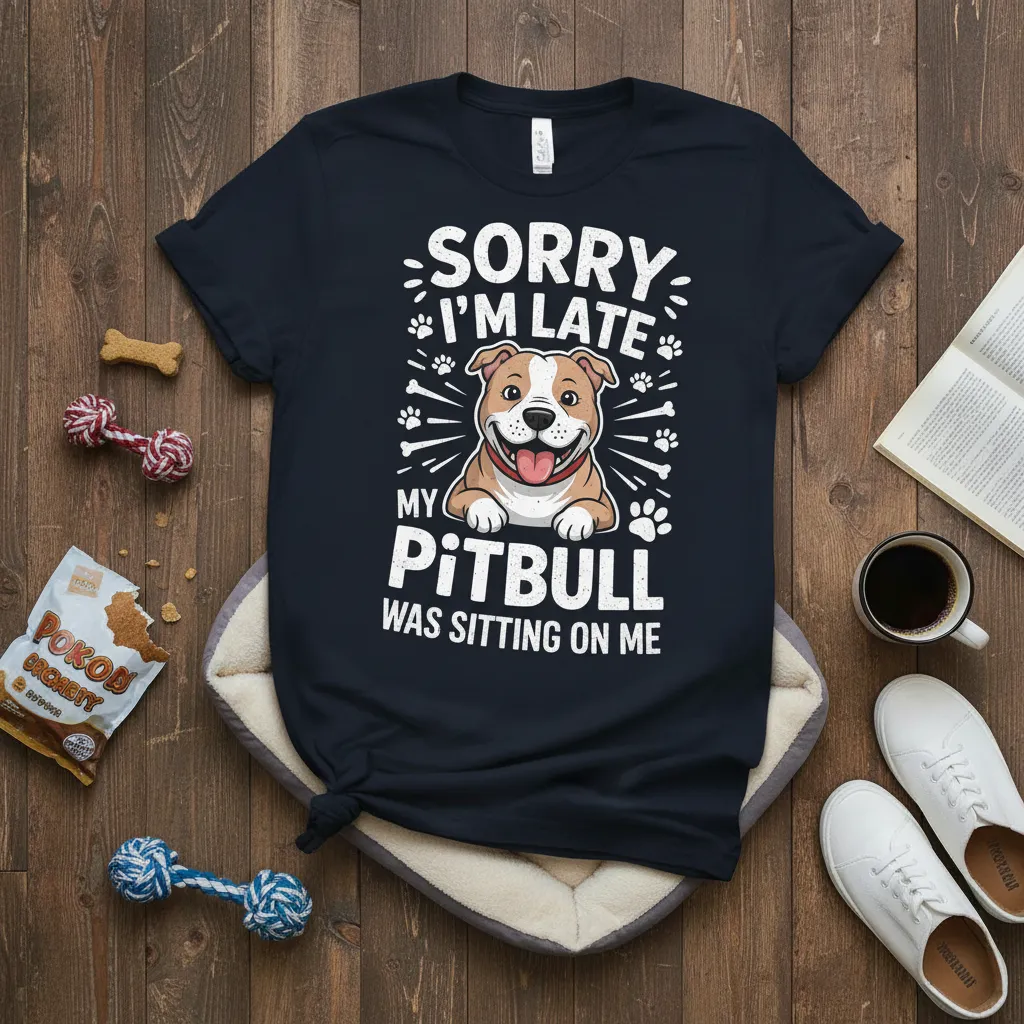 Sorry I’m Late My Pitbull Was Sitting on Me T-Shirt