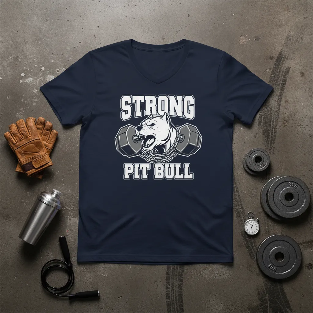 Strong Pit Bull Gym T-Shirt Fitness Dog Lover Gift