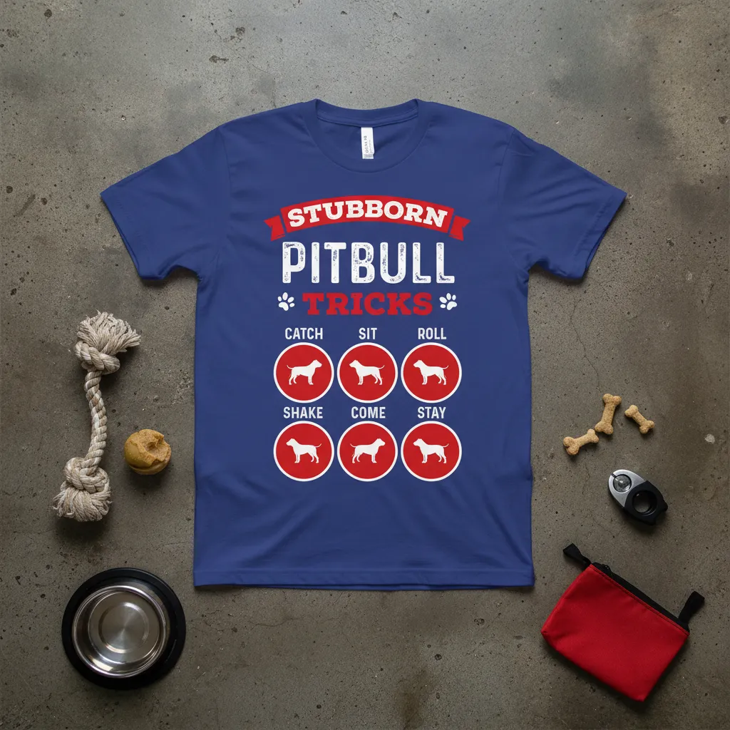 Stubborn Pitbull Tricks T-Shirt Funny Dog Lover Gift