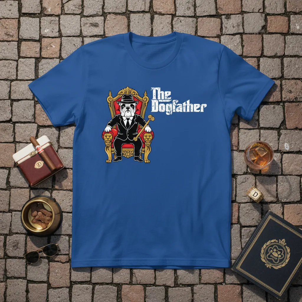 The Dogfather Bulldog T-Shirt Funny Dog Dad Gift