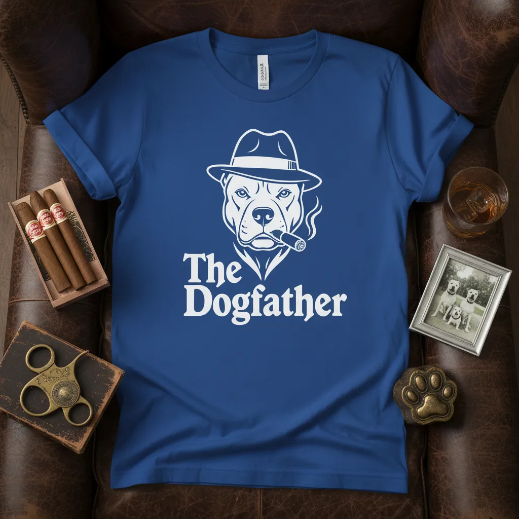The Dogfather Pitbull T-Shirt Funny Dog Dad Gift