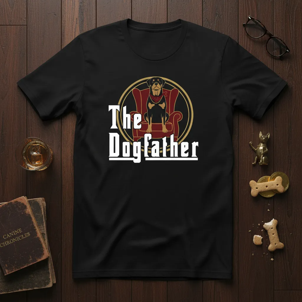 The Dogfather Rottweiler T-Shirt Funny Dog Dad Gift