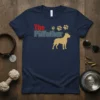 The PitFather t-shirt design featuring bold text and a pitbull silhouette with paw prints