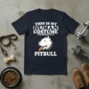 This Is My Human Costume I'm Really A Pitbull text design with a white pitbull graphic and leopard print collar