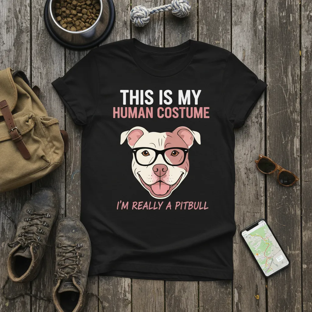 This Is My Human Costume Pitbull T-Shirt Funny Dog Lover Gift