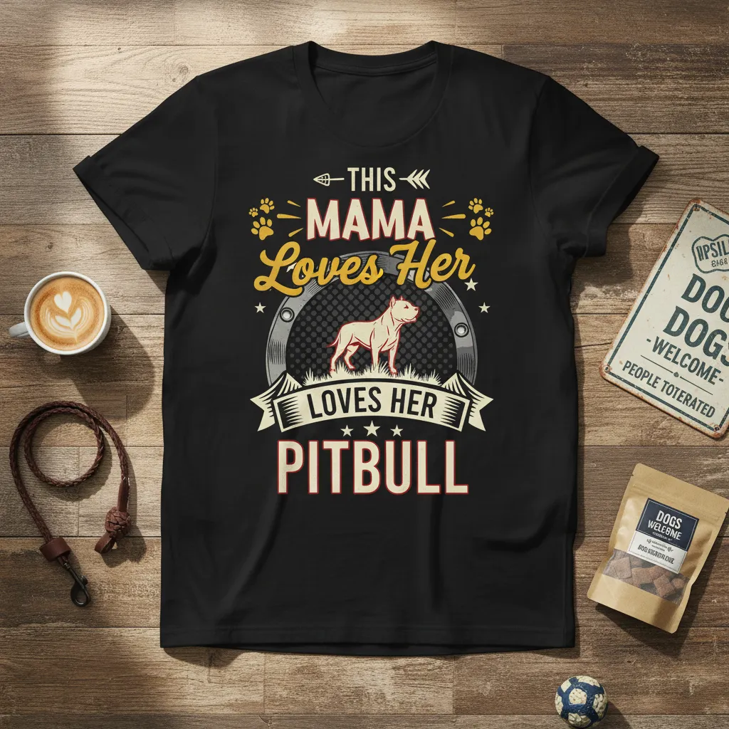 This Mama Loves Her Pitbull T-Shirt Dog Mom Gift
