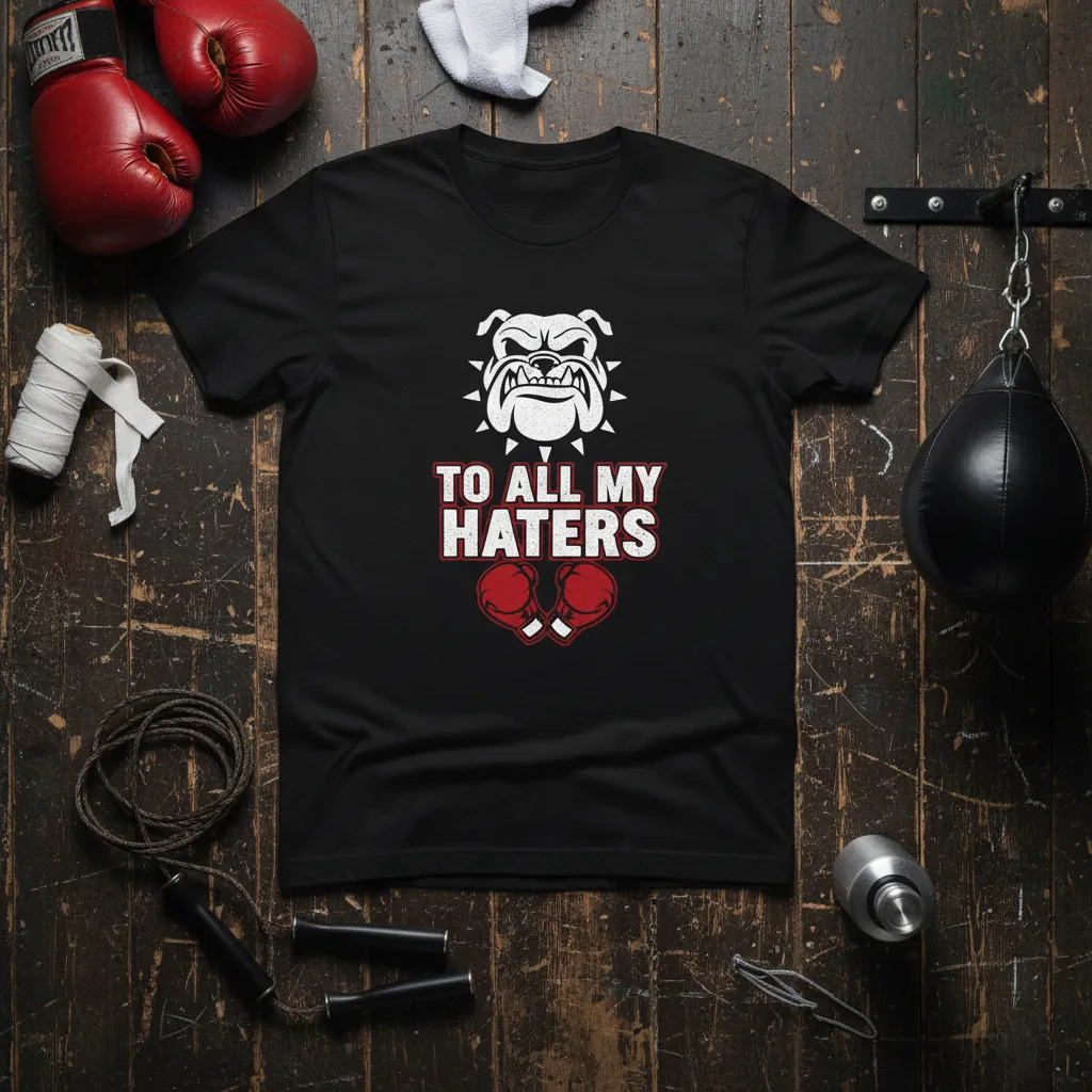 To All My Haters Bulldog Boxing T-Shirt Motivational Gym Wear