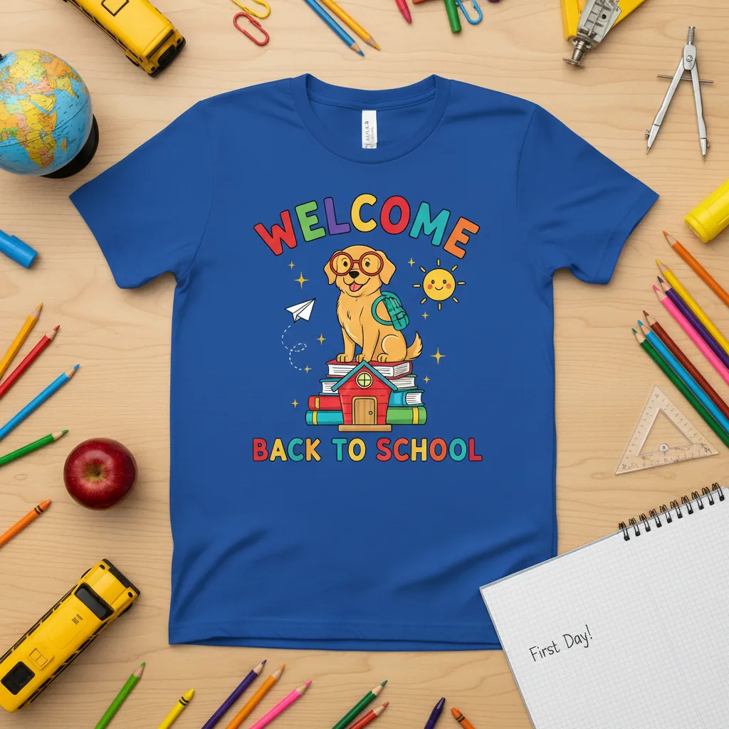 Welcome Back to School Dog T-Shirt First Day Gift