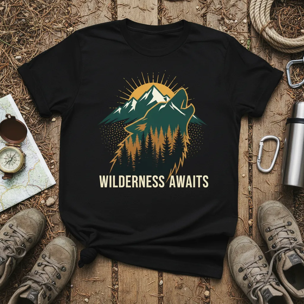 Wilderness Awaits Wolf Mountain Graphic T-Shirt