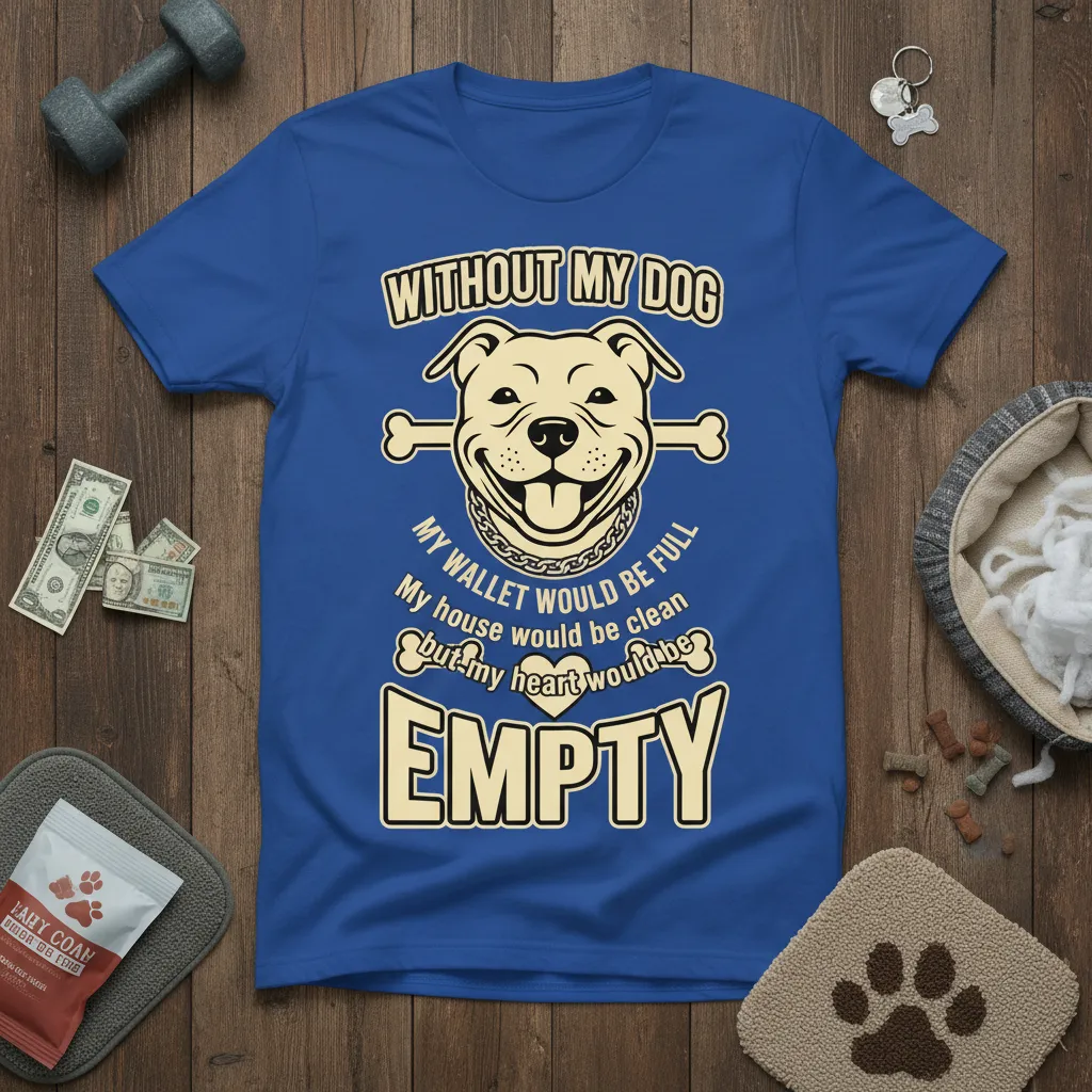 Without My Dog My Heart Would Be Empty Pitbull T-Shirt