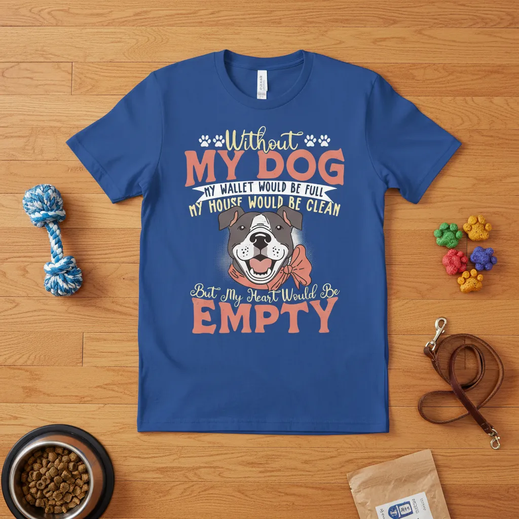 Without My Dog My Heart Would Be Empty T-Shirt Funny Pet Lover Gift