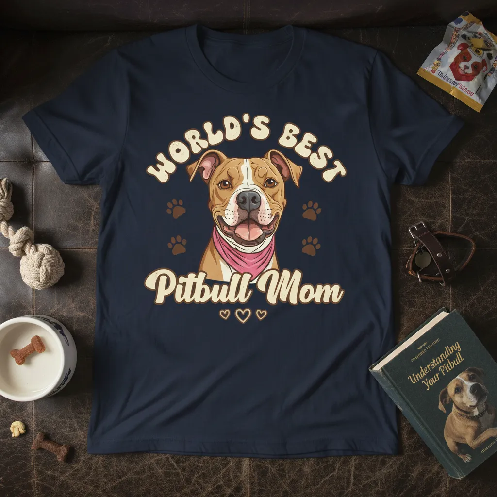 World’s Best Pitbull Mom T-Shirt Gift for Dog Lovers