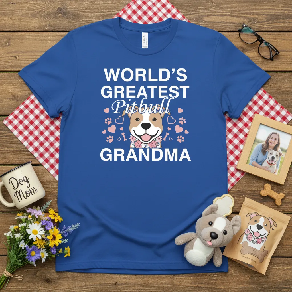 World’s Greatest Pitbull Grandma T-Shirt Dog Lover Gift