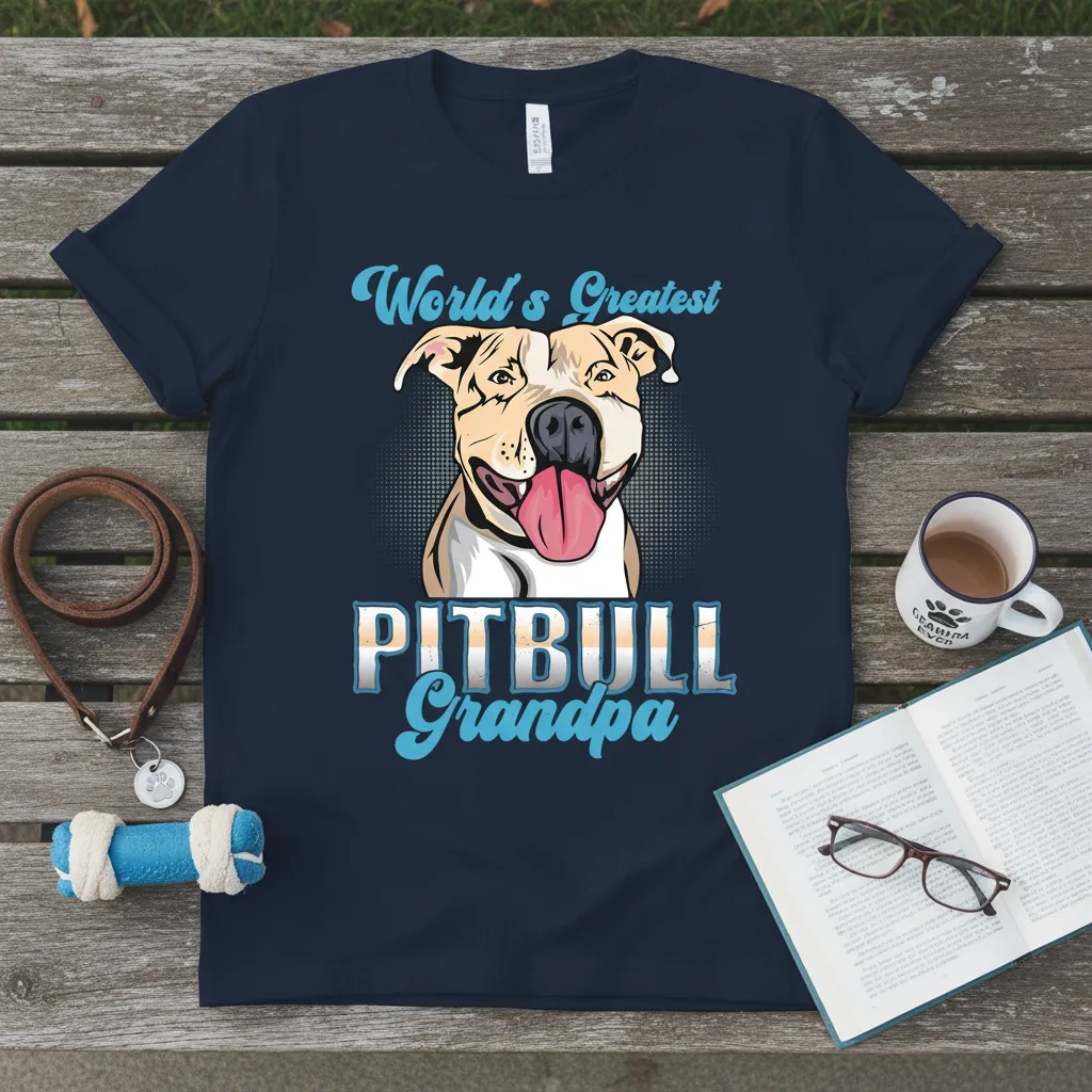 World’s Greatest Pitbull Grandpa T-Shirt Dog Lover Gift