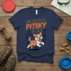 Yes, The Crazy Pitsky Is Mine t-shirt design with cartoon dog and paw prints