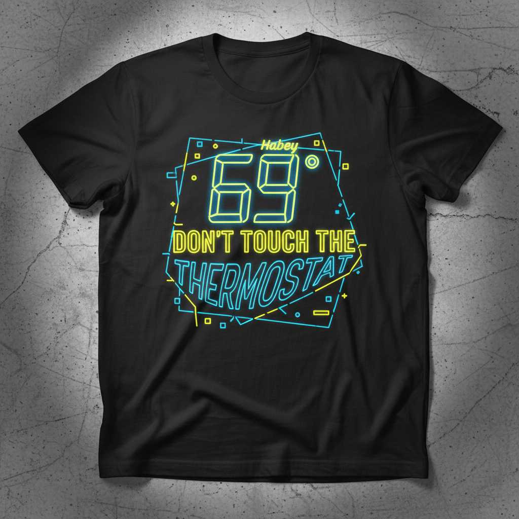 69 Dont Touch The Thermostat Retro Graphic T-Shirt Funny Novelty Tee Idea