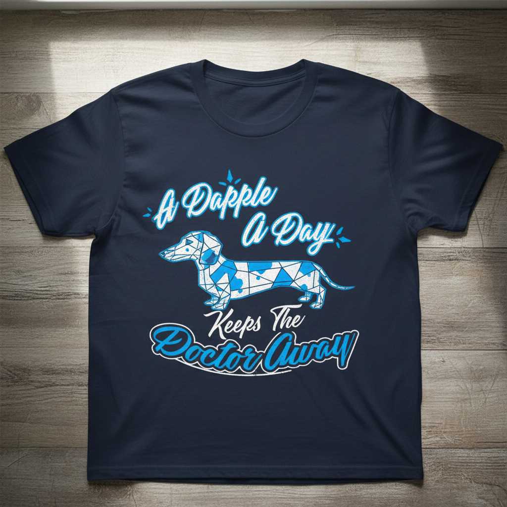 A Dapple A Day Keeps The Doctor Away Graphic T-Shirt, Cute Dachshund Tee Merch