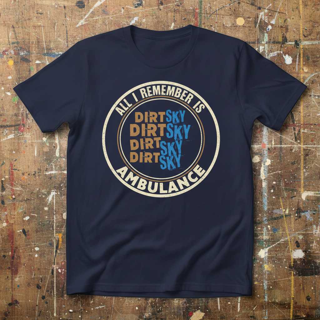 All I Remember Is Dirt Sky Dirt Sky Dirt Sky Dirt Sky Ambulance Distressed T-Shirt, Funny Motocross Tee Gear