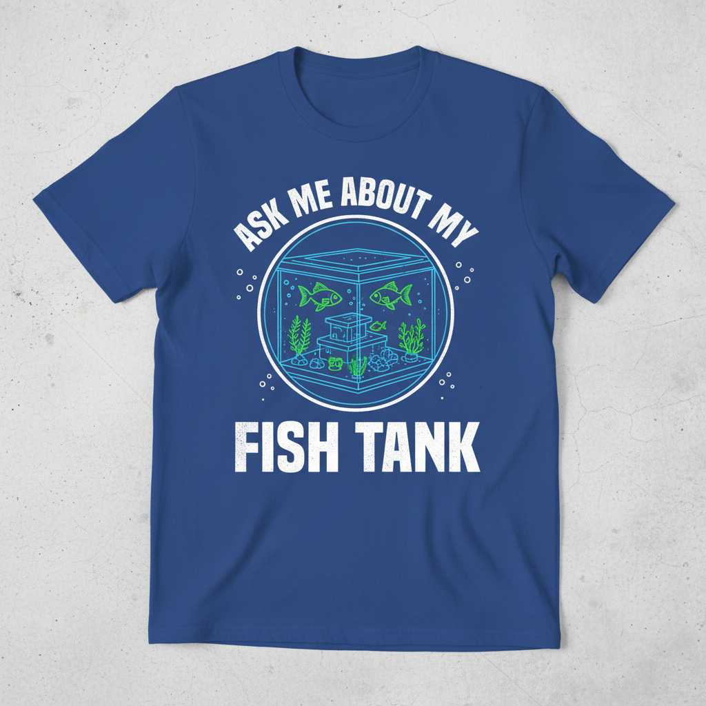 Ask Me About My Fish Tank Distressed T-Shirt, Funny Freshwater Aquarium Tee