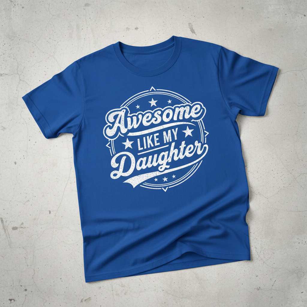 Awesome Like My Daughter Vintage Distressed T-Shirt, Funny Tee Gear Present