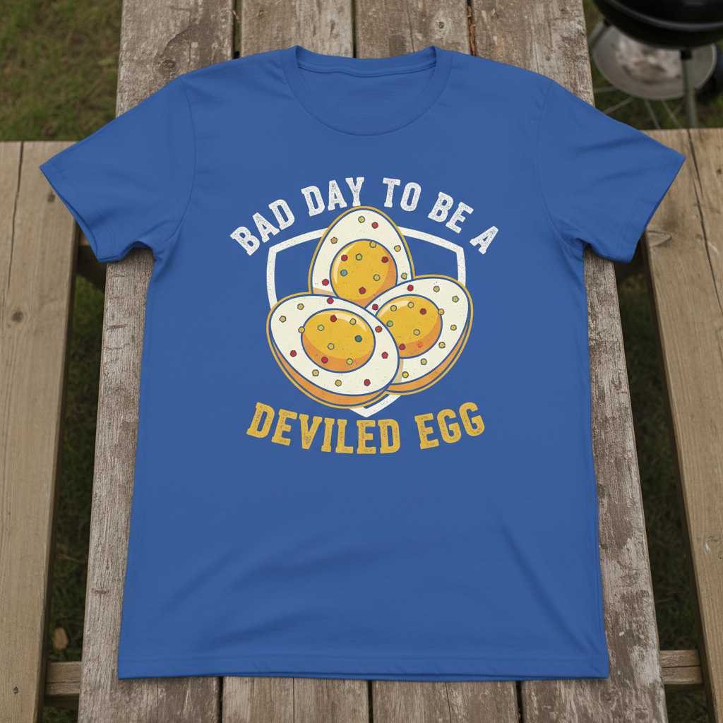 Bad Day To Be A Deviled Egg Distressed T-Shirt, Funny Graphic Tee Idea