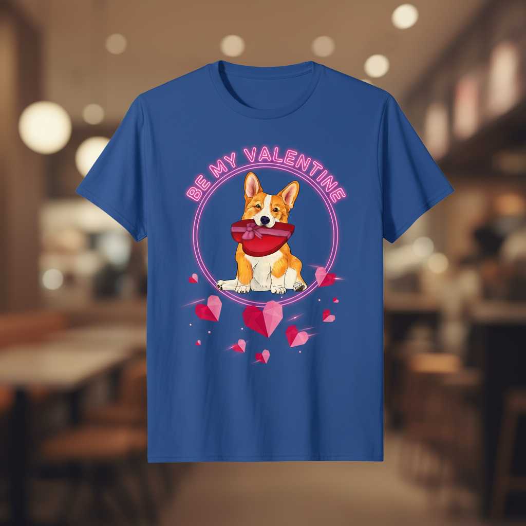 Be My Valentine Corgi Dog Unisex T-Shirt, Cute Valentines Day Tee Top Idea