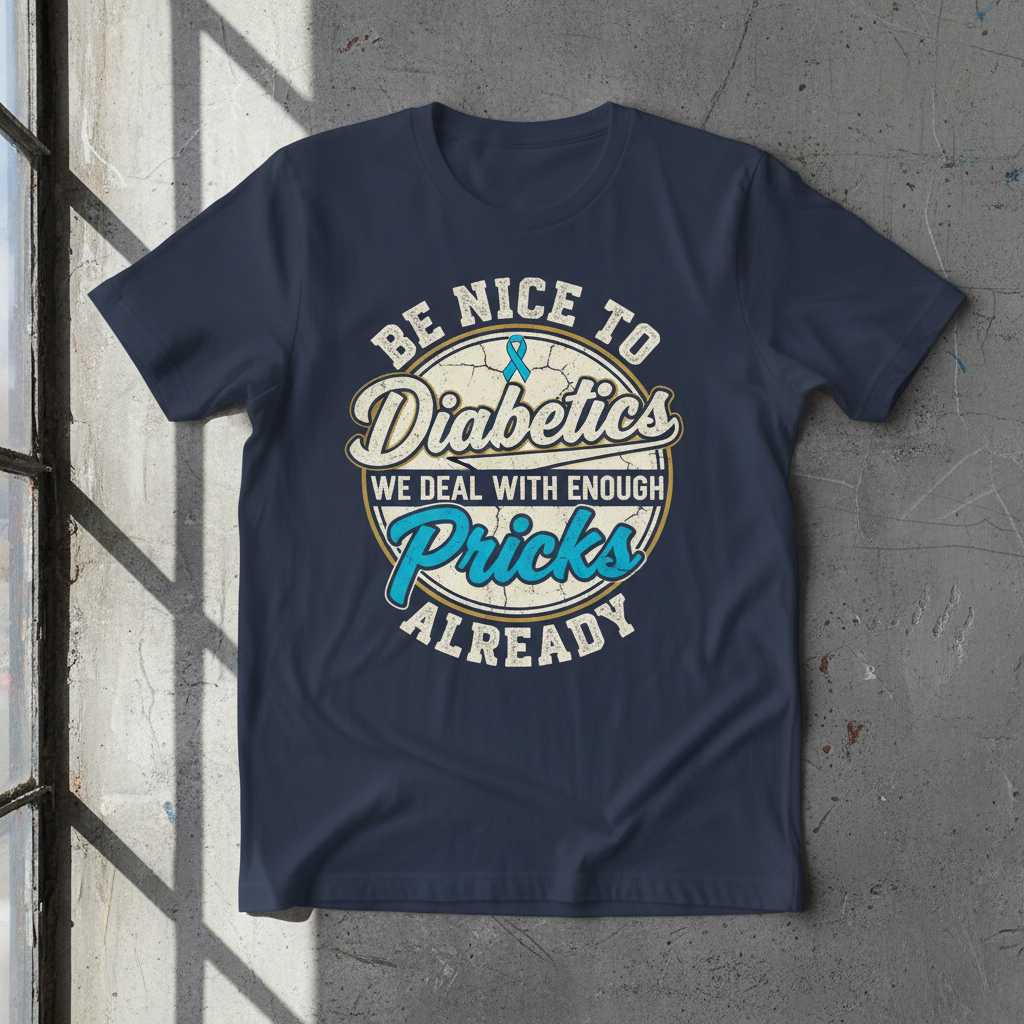 Be Nice To Diabetics We Deal With Enough Pricks Already Vintage T-Shirt Funny Tee