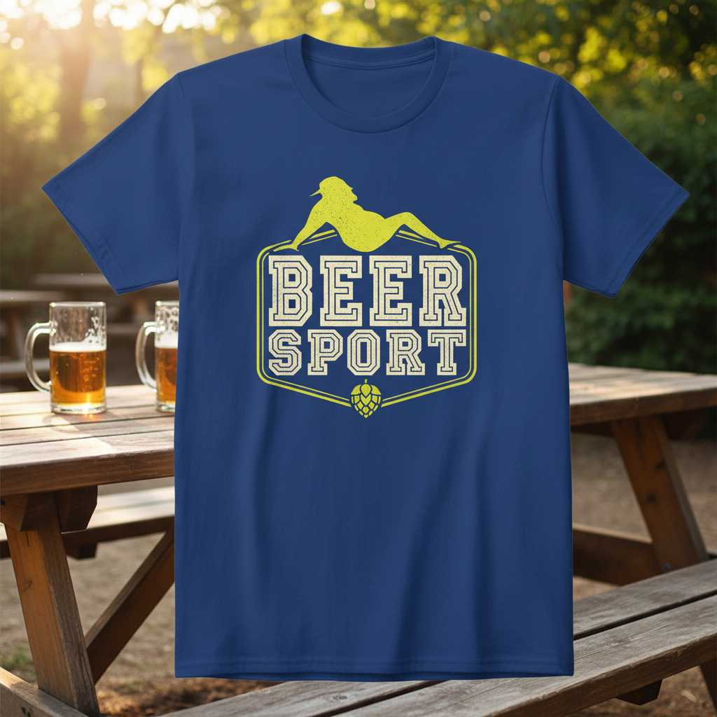 Beer Sport Distressed Vintage T-Shirt, Funny Graphic Tee Novelty Present
